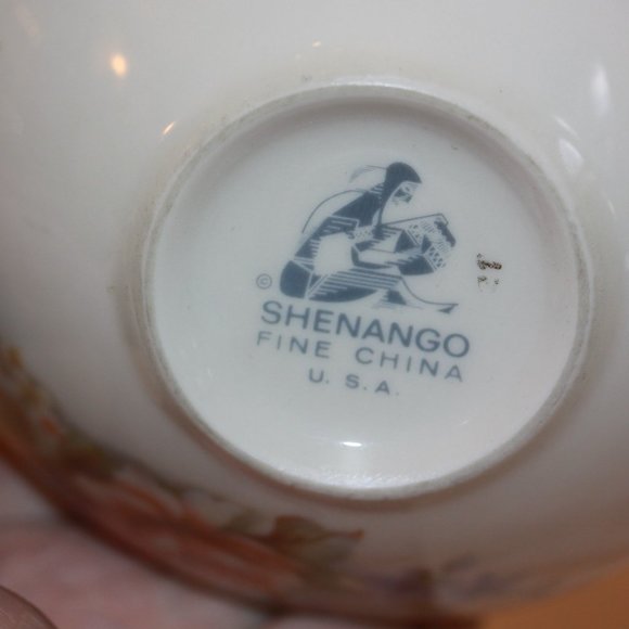 Lot of 2 SHENANGO china Porcelain Floral Soup Bowls - Picture 3 of 3